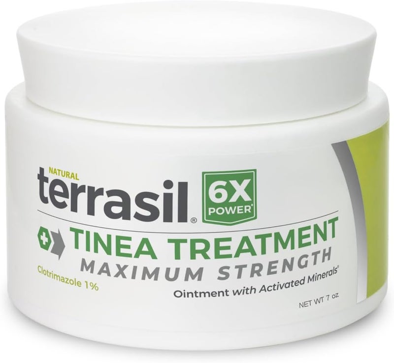 terrasil Tinea Versicolor Treatment Cream Max Strength, Antifungal Tinea Cream, Clinically Proven 1% Clotrimazole. Treats Most Ringworm & Fungal Infections. Soothing Relief of Itchy Dry Skin (7oz)