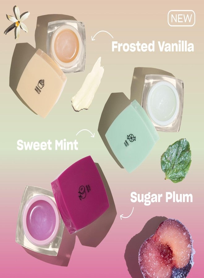 بابي اوريجينال مجموعة BABE ORIGINAL Minis Mask Lip Mask Trio، ثلاث قطع، قناع ليلي للشفاه الجافة | برائحة الفانيليا المثلجة والنعناع الحلو والبرقوق السكري | غني بفيتامين E وزيت الروشب وحمض الهيالورونيك لشفاه أكثر نعومة وترطيباً - Image 2