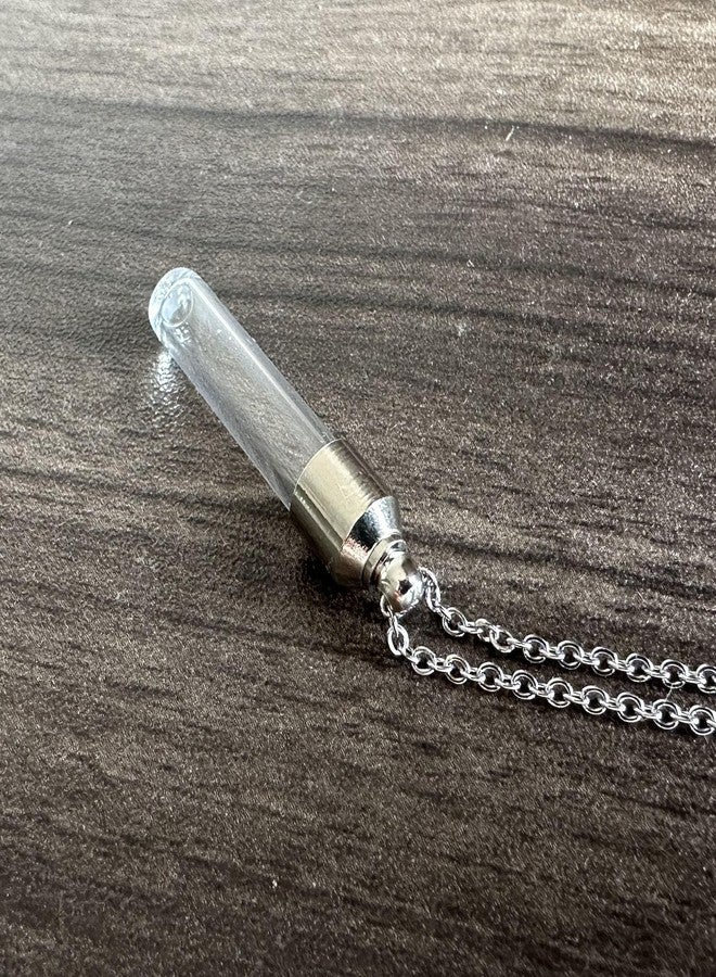 Xusamss Fashion Stainless Steel Glass Container Tube Ashes Urn Pendant Keepsake Cremation Memorial Necklace(White) - Image 4