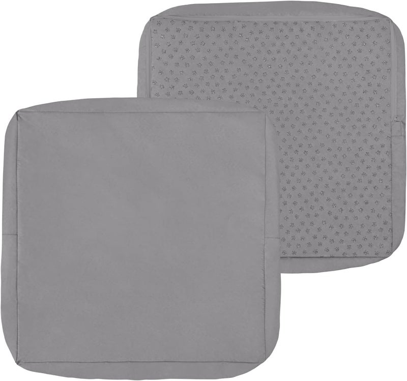 إيزي-جوينج أغطية وسائد الفناء المقاومة للماء من Easy-Going، غطاء فقط 24x24x4 بوصة، عبوة من قطعتين، بديل غير قابل للانزلاق لوسائد الجلوس الخارجية مع سحاب، رمادي. - Image 1