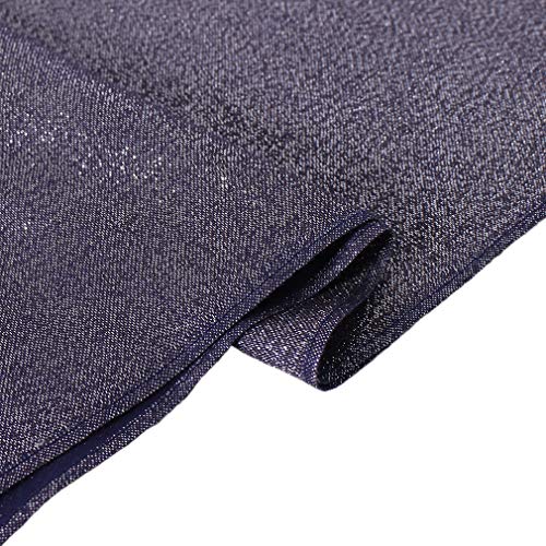 LMVERNA Women Glitter Shimmer Tassel Reversible Pashmina Shawls and Wraps Stole Scarf(Navy-Silver) - Image 5