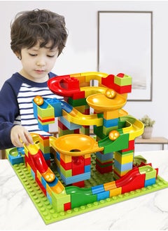 GROIC Marble Run Building Blocks, 168 PCS Classic Big Blocks STEM Toy Bricks Set Kids Race Track Compatible with Bulk Bricks Set for Boys Girls Toddler  - Image 3