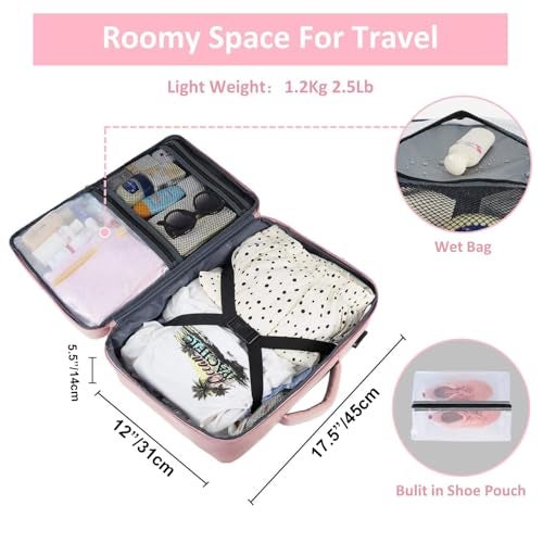 Handcuffs Travel Backpack for Men & Women Water Resistant Cabin Bag with Laptop Compartment Shoe Pouch & Multiple Organiser Pockets | Carry On Luggage | Casual Daypack (Pink) - Image 3