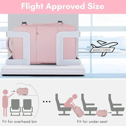 Handcuffs Travel Backpack for Men & Women Water Resistant Cabin Bag with Laptop Compartment Shoe Pouch & Multiple Organiser Pockets | Carry On Luggage | Casual Daypack (Pink) - Image 5