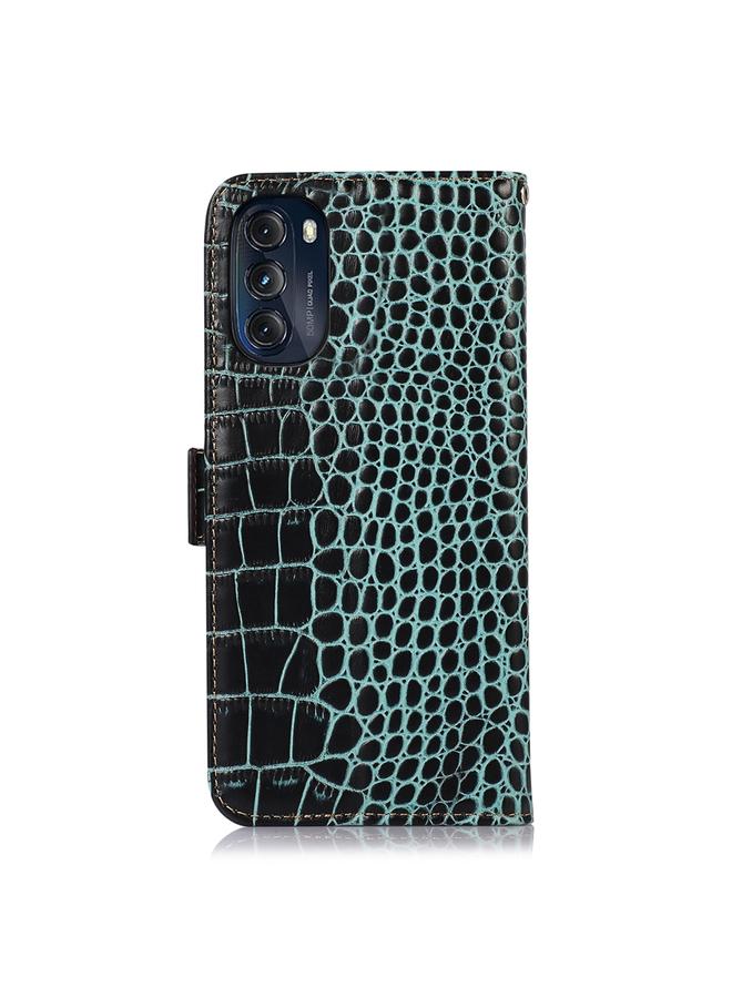 اس-توب جراب لهاتف Motorola Moto G 2022 5G، مصنوع من جلد التمساح بطبقة علوية من جلد البقر - Image 3