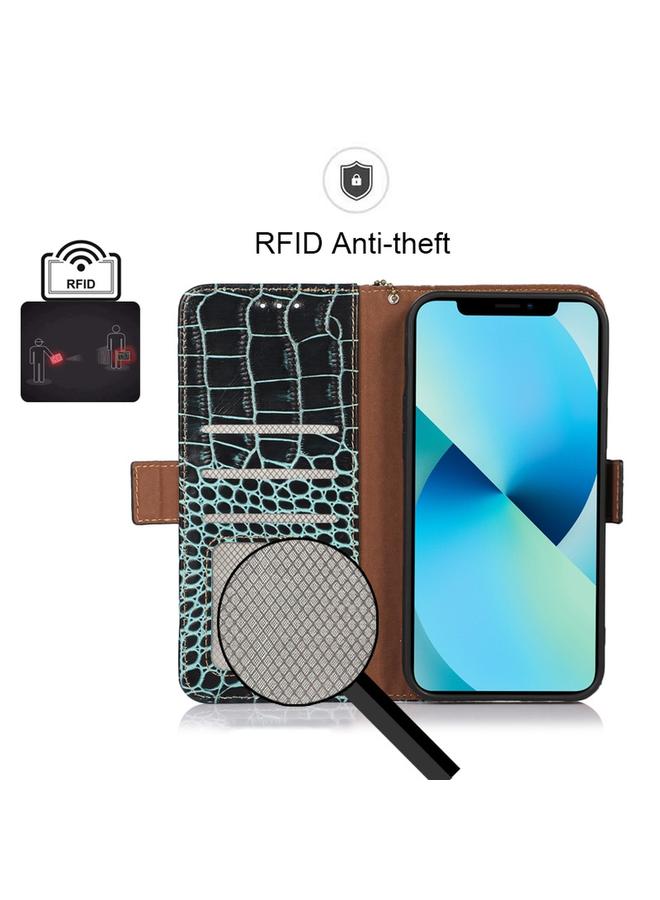 اس-توب جراب لهاتف Motorola Moto G 2022 5G، مصنوع من جلد التمساح بطبقة علوية من جلد البقر - Image 4