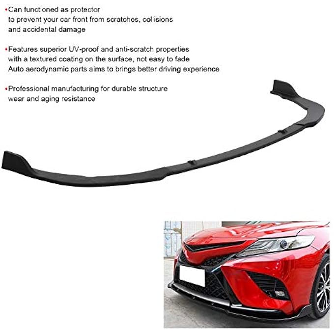 Brilluxa 3Pcs Front Bumper Lip Chin Body Kit Splitter Deflector Front Bumper Lip Splitter Fit for Camry SE XSE 20182020 (matte black) - Image 2