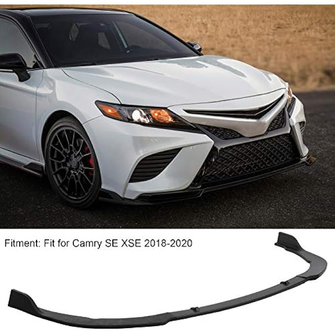 Brilluxa 3Pcs Front Bumper Lip Chin Body Kit Splitter Deflector Front Bumper Lip Splitter Fit for Camry SE XSE 20182020 (matte black) - Image 3
