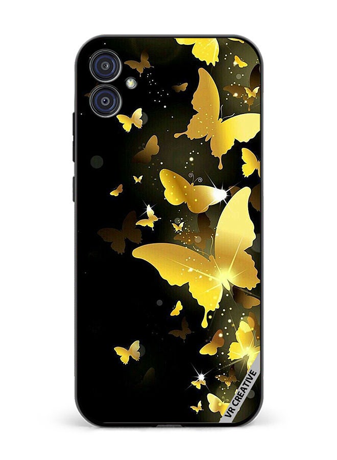 VR CREATIVE Protective Case Cover For Samsung Galaxy M04/F04 Yellow Butterflies Flying Design Multicolour - Image 1