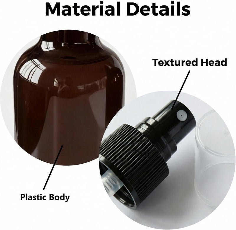 VASANA 250ml/8.5oz Refillable Empty PET Plastic Spray Bottle Fine Mist Sprayers with Black Sprayer For Cosmetic Toiletries Liquid Perfume Bottles Leak Proof Portable Travel Accessories Pack of 3 - Image 3