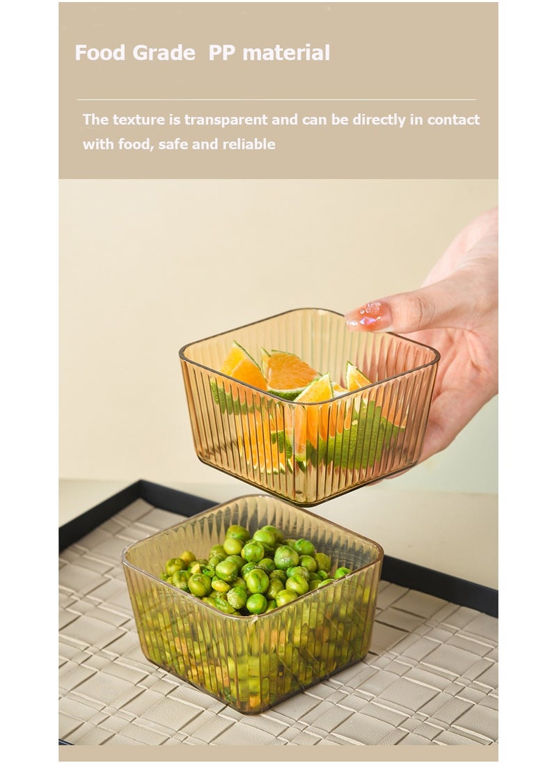 Folanry 6 Pieces Snack Serving Tray with Lid,Multipurpose Light Luxury Fruits and Snack Storage Bowls,Divided Serving Dishes ,Clear Candy Nut Serving Container Set with Metal Rack Serving Bowls for Candy, Fruits, Nuts Portable Snack Platters Storage Box  - Image 4