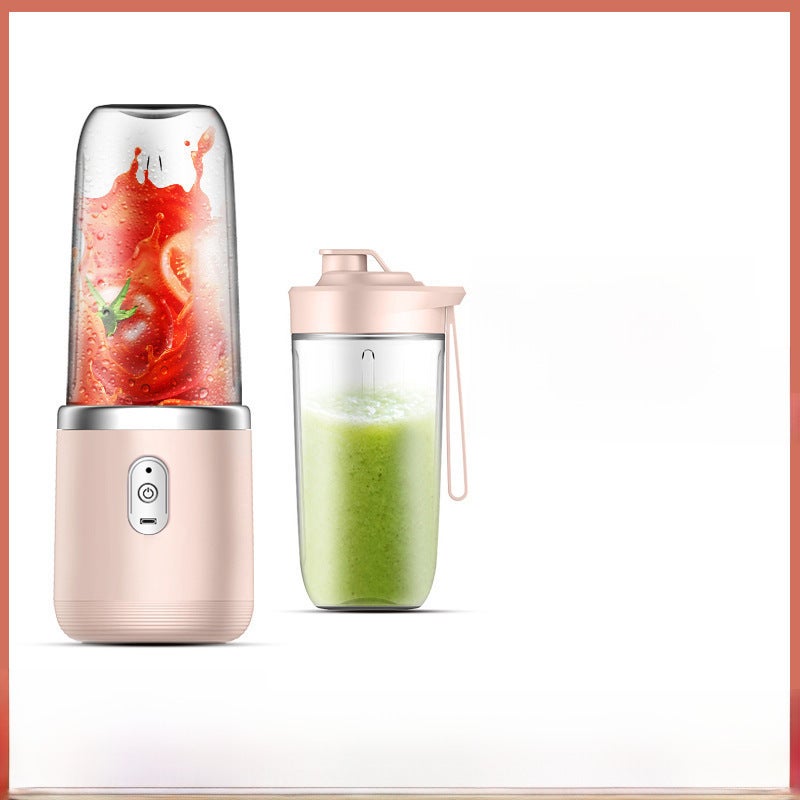 Multi-Functional Juice Blender Portable Gift Pink [double cup with lid]] 