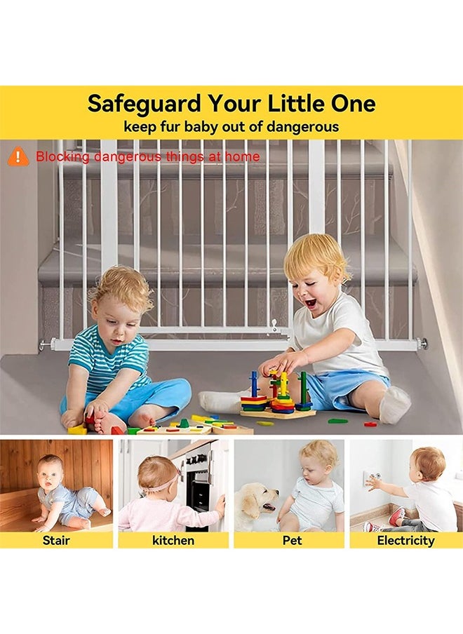 JCB CHIC - Auto Close Safety Baby Gate，Stair Guardrail Child Safety Gate Fence Baby Gate Fence Guardrail Baby Gate Fence Pet Kitchen Railing（ Baby Gate (75-84cm)） - Image 1