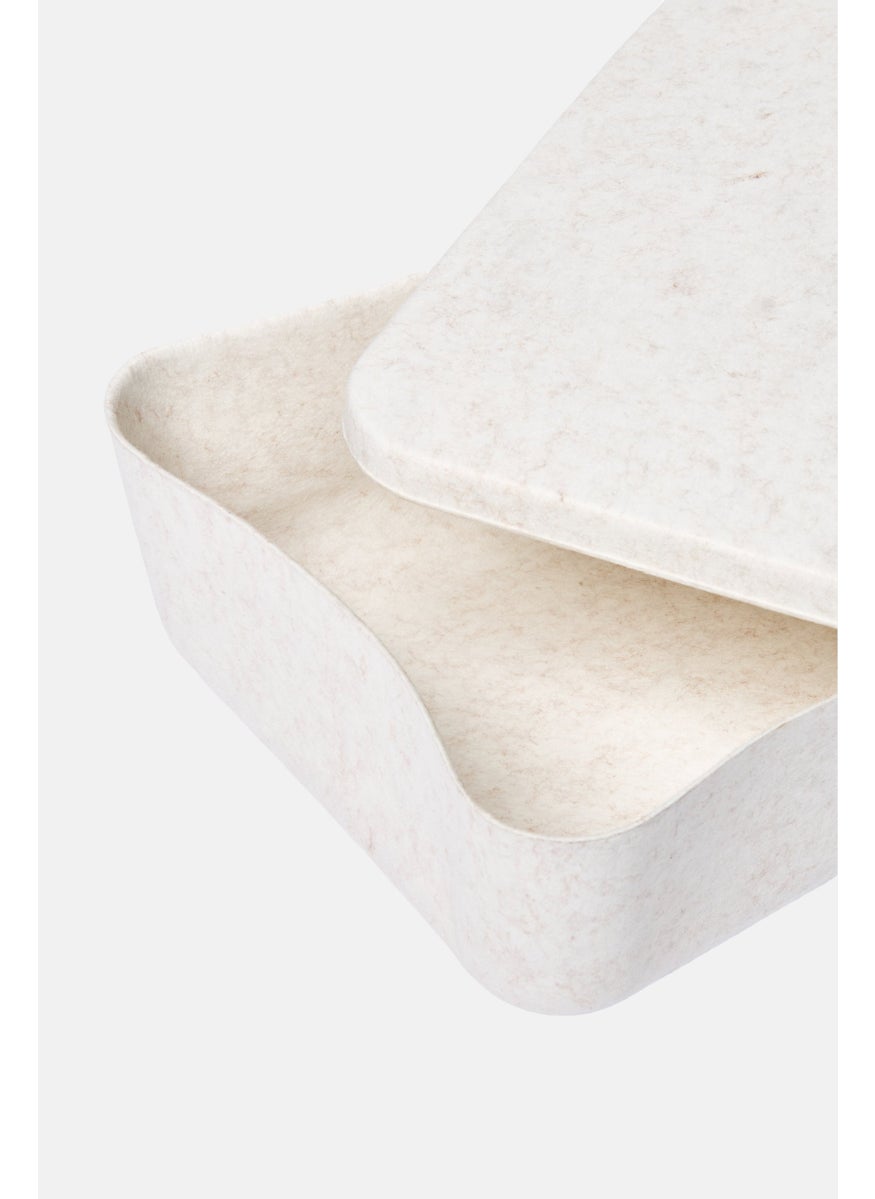 Muy Mucho Felt Box With Lid, Beige  - Image 3