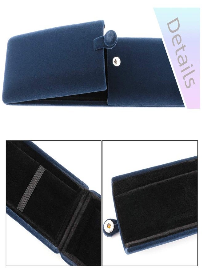 iSuperb Royal Blue Velvet Necklace Long Chain Box Jewelry Gift Box Pendant Bracelet Jewelry Packaging Boxes for Wedding Engagment Proposal Gift - Image 4