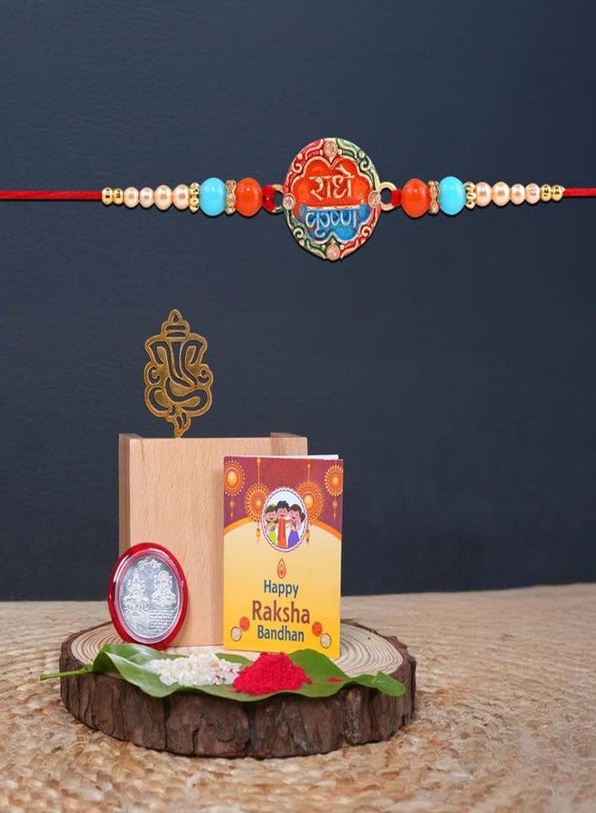 DarkShri مصمم DarkShri Rakhis مع حزمة Roli Chawal - Rakhi for Brother، Bhaiya، Bhai A0003 - Image 2