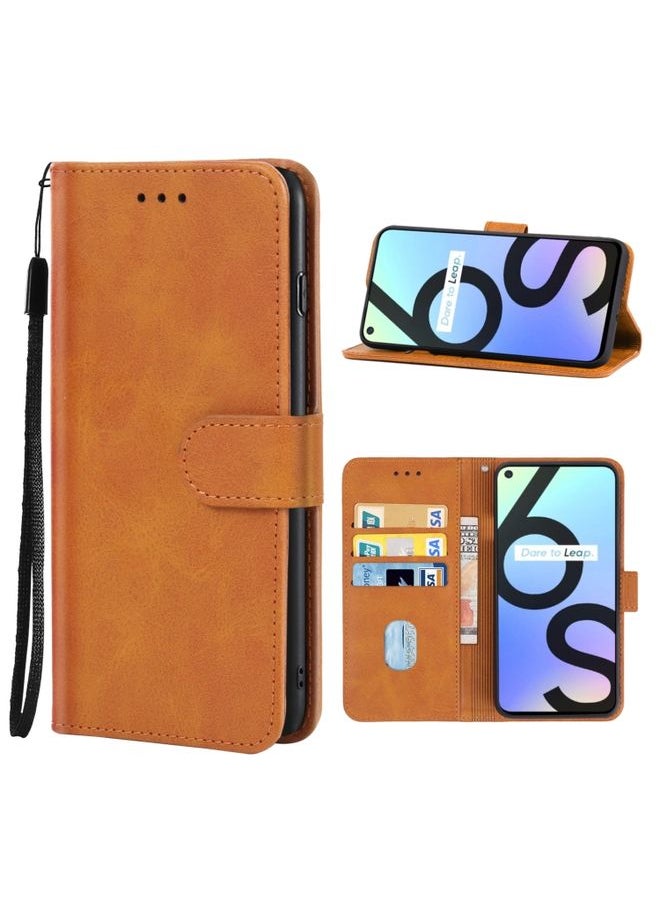 HuHa Case Cover Leather Phone Case For Realme 6S Brown 