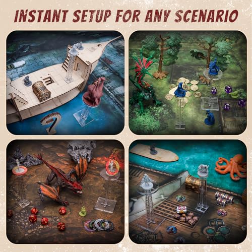 CZYY DND Flying Miniatures Combat Riser (Set of 2) Acrylic Laser Cut Flight Stand Terrain from 0 to 9999 ft Perfect for Dungeons and Dragons, Wargames, D&D and Tabletop RPG - Image 4