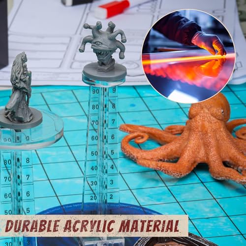 CZYY DND Flying Miniatures Combat Riser (Set of 2) Acrylic Laser Cut Flight Stand Terrain from 0 to 9999 ft Perfect for Dungeons and Dragons, Wargames, D&D and Tabletop RPG - Image 5
