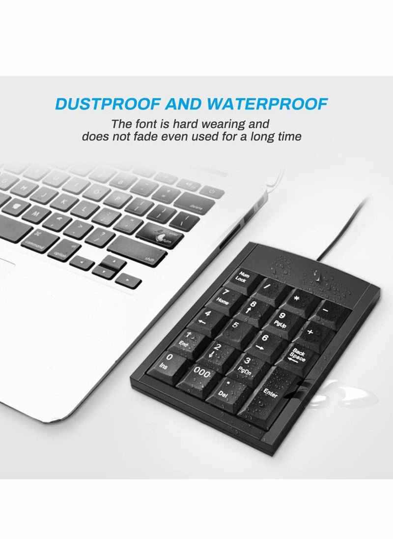 Generic - 19-Key Portable Wired Numeric Keypad for Laptop and Desktop PC - Enhanced Keyboard Extension with Multiple Shortcuts for Efficient Data Entry and Productivity. - Image 1