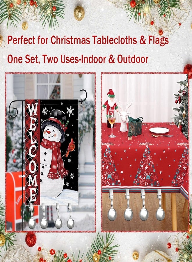 HENGI 4 Pack Heavy Duty Tablecloth Weights, Stainless Steel Balls with Metal Tablecloth Clips for Outdoor Tables, Curtains, Flag, Add 9.6oz Weights for Outdoor Picnic, Family Dinner Party - Image 2