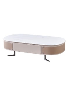 Neo Front Neo Front Modern Microcrystalline Marble Coffee Table with Pine Wood Drawers and Carbon Steel Legs  DB-CJ2355 130 * 70 * 41 cm 