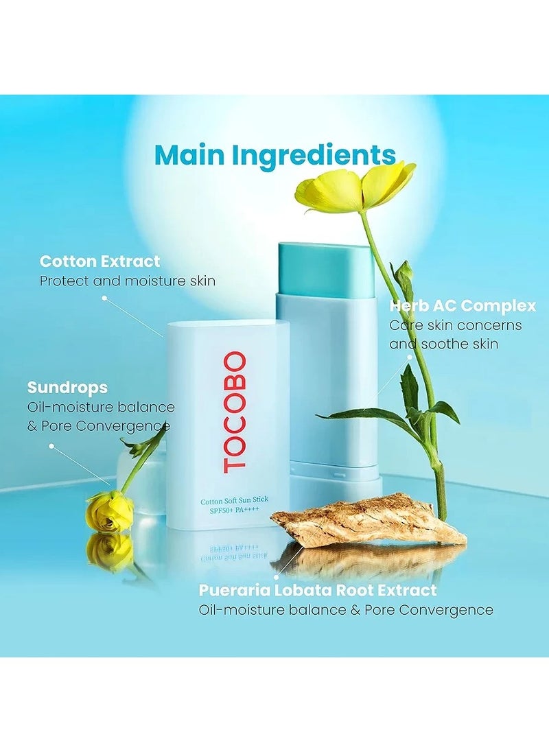Tocobo - Korean TOCOBO Cotton Soft Sun Stick Vegan Sunscreen SPF50 - Image 1