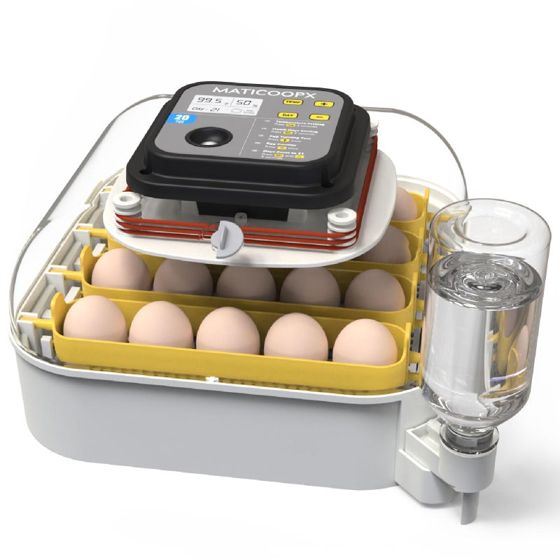 MATICOOPX 20 Egg Incubator with Humidity Display, Egg Candler, Automatic Egg Turner, for Hatching Chickens - Image 1