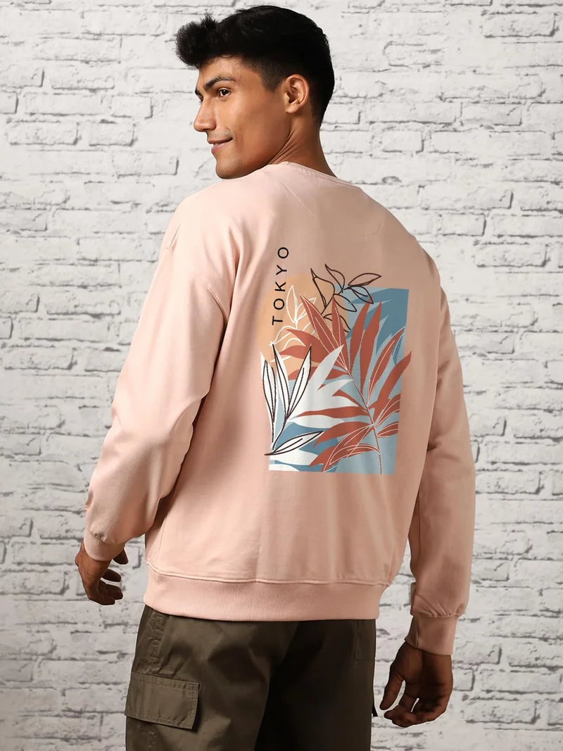 NOBERO  Men's Oversized Cotton Crew Neck Sweatshirt for Men | Best Price UAE
