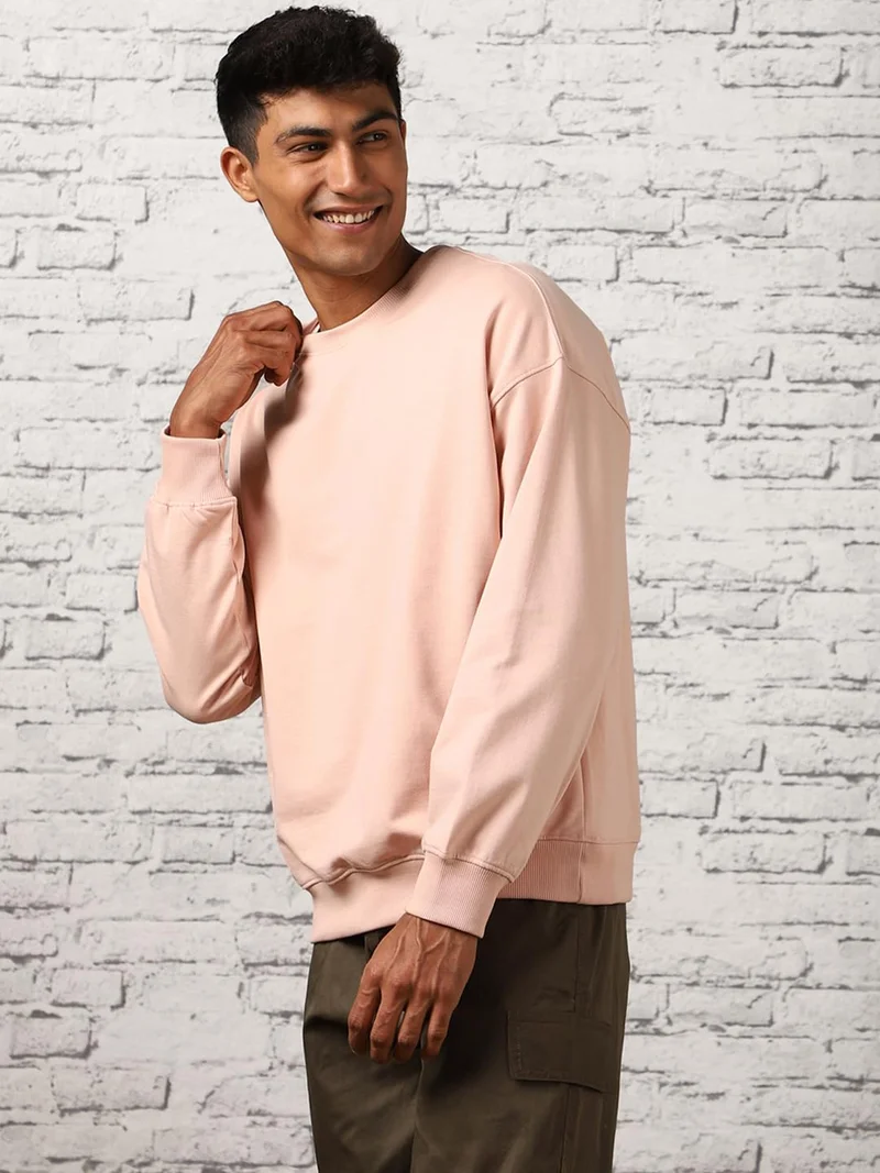 NOBERO  Men's Oversized Cotton Crew Neck Sweatshirt for Men | Best Price UAE