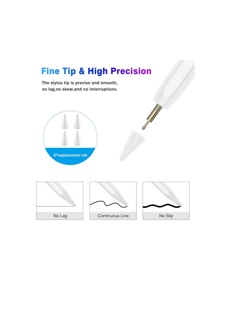 Generic - Stylus Pen for iPad 9th 10th Generation, Fast Charging Apple iPad Pencil with Palm Rejection, Compatible with iPad 2018-2024 10th/9th/8th/7th/6th Generation, iPad Pro 13" M4/12.9"/11", iPad Air 3/4/5/M2, iPad Mini 5/6 - Image 1