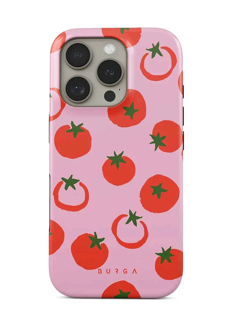 BURGA iPhone 16 Pro Max Case, 2 Piece Hard Shell + TPU Silicone Interior, Shock Absorption, All Port Accessible, Raised Bezel For Screen & Camera Protection, Never Fading HQ Print,Salsa