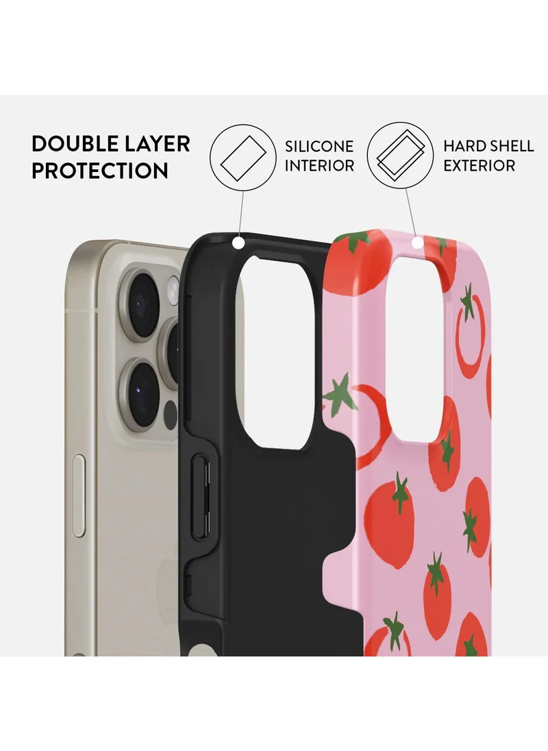 BURGA iPhone 16 Pro Max Case, 2 Piece Hard Shell + TPU Silicone Interior, Shock Absorption, All Port Accessible, Raised Bezel For Screen & Camera Protection, Never Fading HQ Print,Salsa