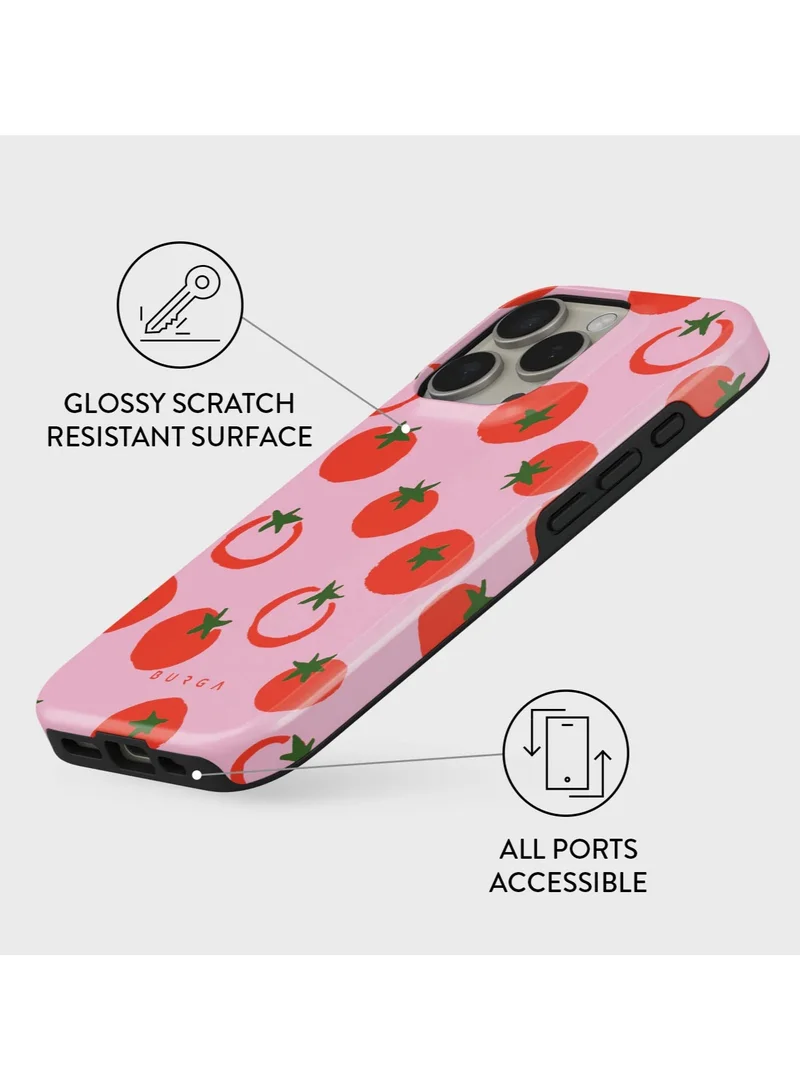 BURGA iPhone 16 Pro Max Case, 2 Piece Hard Shell + TPU Silicone Interior, Shock Absorption, All Port Accessible, Raised Bezel For Screen & Camera Protection, Never Fading HQ Print,Salsa