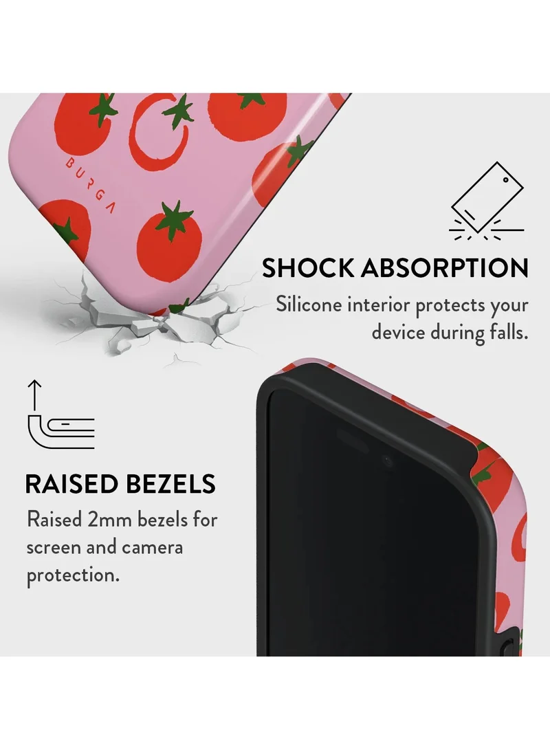BURGA iPhone 16 Pro Max Case, 2 Piece Hard Shell + TPU Silicone Interior, Shock Absorption, All Port Accessible, Raised Bezel For Screen & Camera Protection, Never Fading HQ Print,Salsa