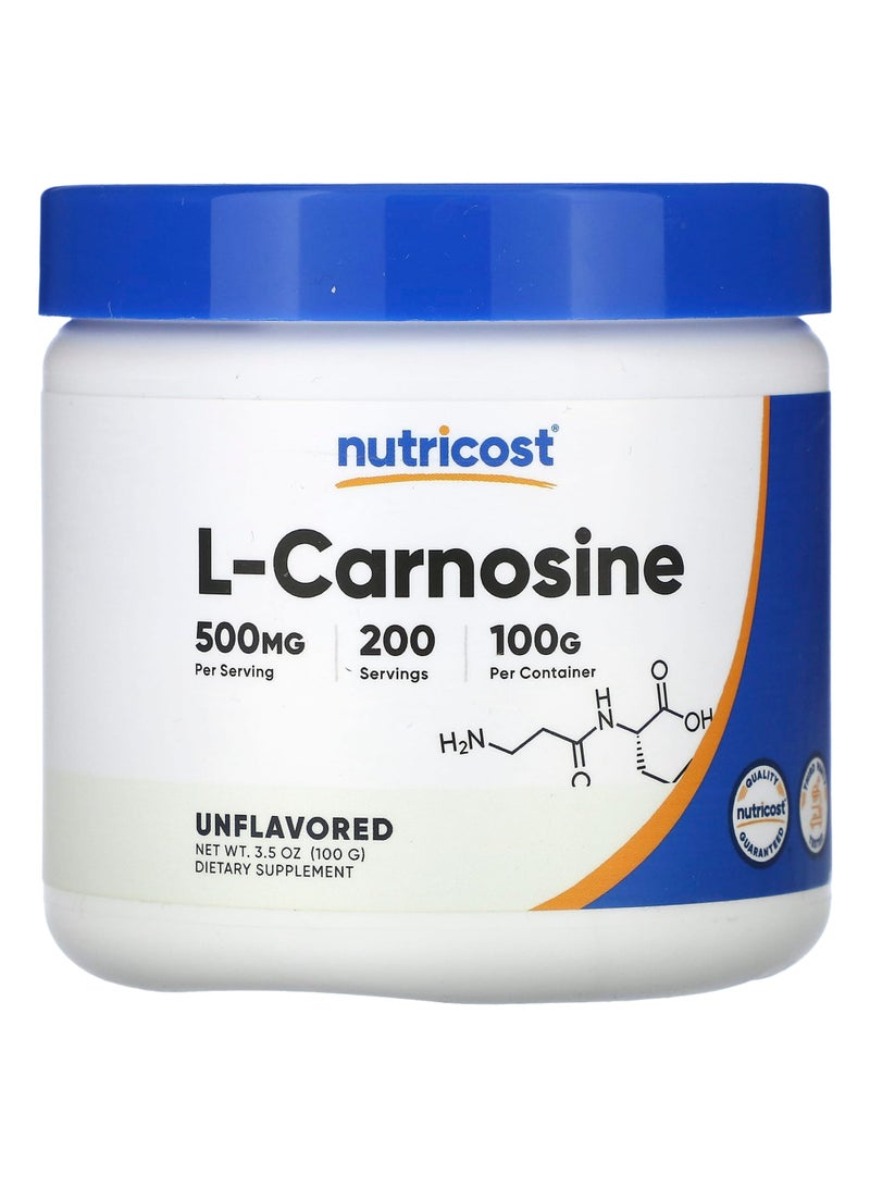 Nutricost L-Carnosine, Unflavored, 3.5 oz (100 g)