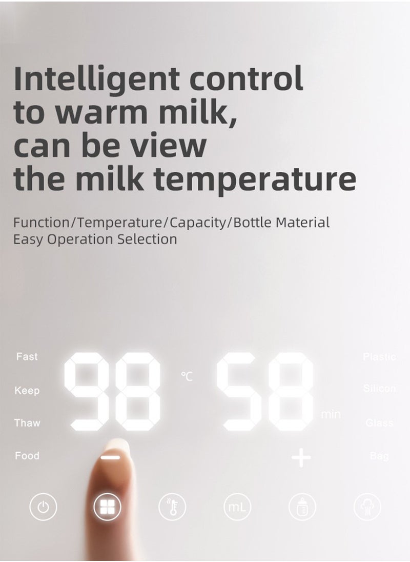 Chillspace 10 In 1 Multifunctional Baby Bottle Warmer ,Heat Baby Food With LCD Display, Anti-scalding design,Rapid Warmer, Timer, Defrost, Steam Sterilizer, Keep 24H, Double Bottle Warmer for Breastmilk And Formulam Sterilizer, Keep 24H, Double Bottle Warmer for Breastmilk And Formula  - Image 2