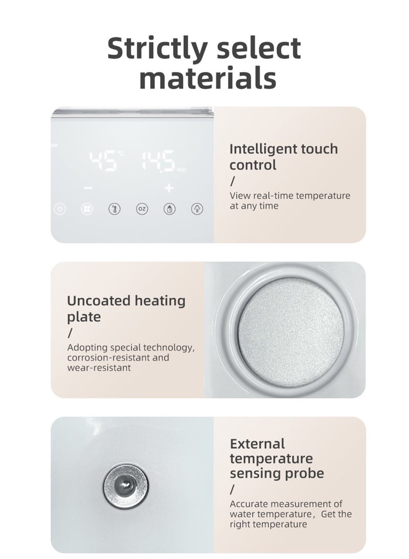 10 In 1 Multifunctional Baby Bottle Warmer ,Heat Baby Food With LCD Display, Anti-scalding design,Rapid Warmer, Timer, Defrost, Steam Sterilizer, Keep 24H, Double Bottle Warmer for Breastmilk And Formulam Sterilizer, Keep 24H, Double Bottle Warmer for Breastmilk And Formula