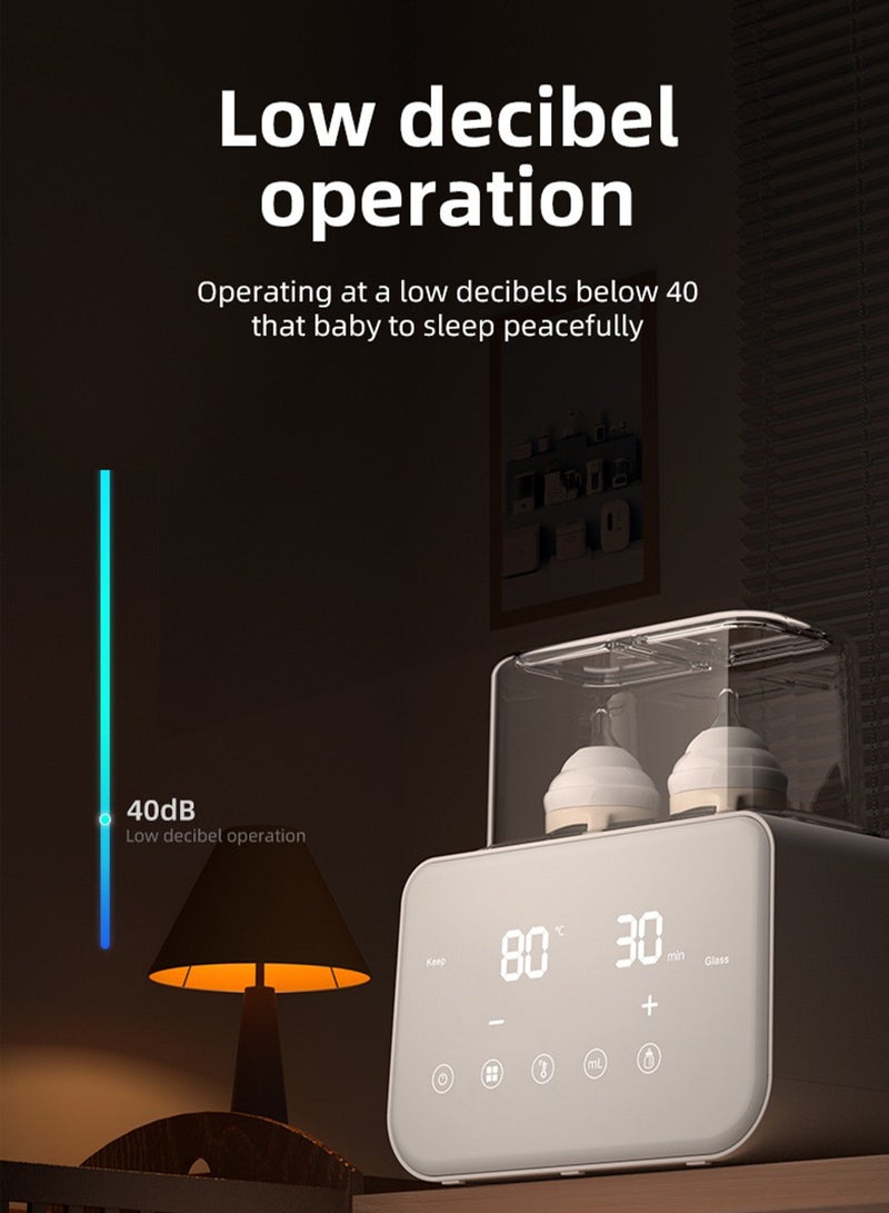 10 In 1 Multifunctional Baby Bottle Warmer ,Heat Baby Food With LCD Display, Anti-scalding design,Rapid Warmer, Timer, Defrost, Steam Sterilizer, Keep 24H, Double Bottle Warmer for Breastmilk And Formulam Sterilizer, Keep 24H, Double Bottle Warmer for Breastmilk And Formula