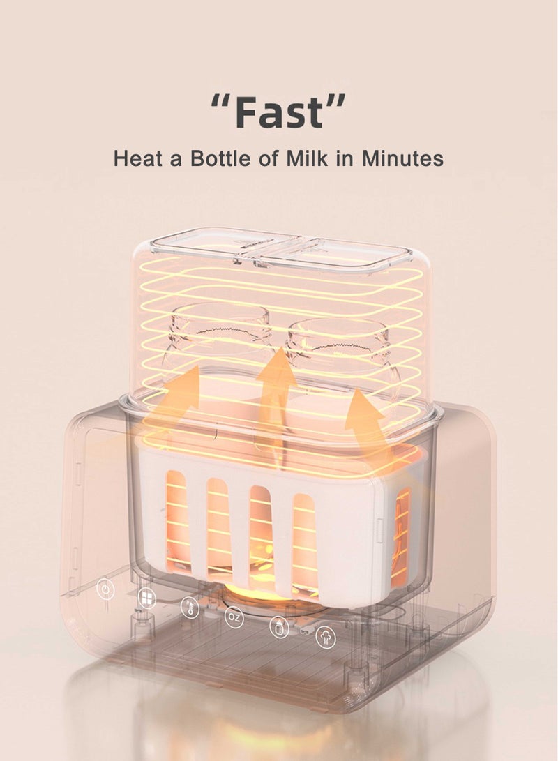10 In 1 Multifunctional Baby Bottle Warmer ,Heat Baby Food With LCD Display, Anti-scalding design,Rapid Warmer, Timer, Defrost, Steam Sterilizer, Keep 24H, Double Bottle Warmer for Breastmilk And Formulam Sterilizer, Keep 24H, Double Bottle Warmer for Breastmilk And Formula