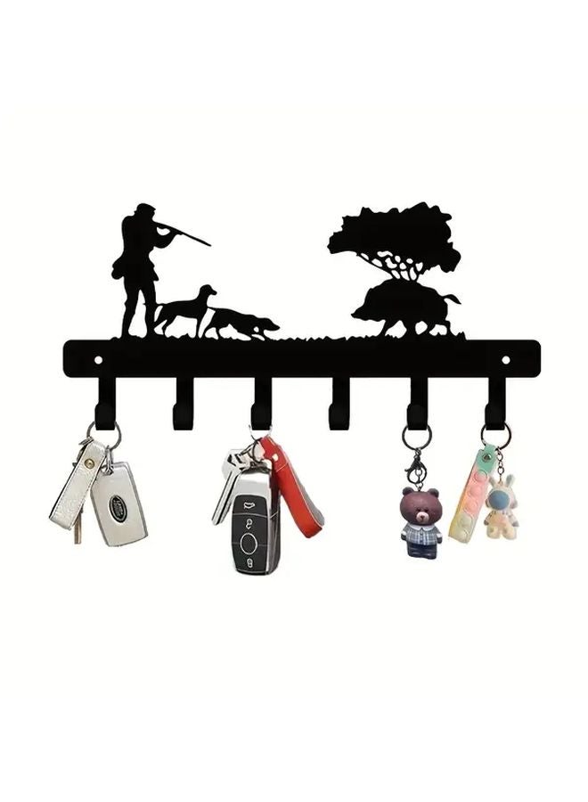 Black Wall Mounted Hunter Hook For Towels Keys In Bedroom Living Room Office - Image 2