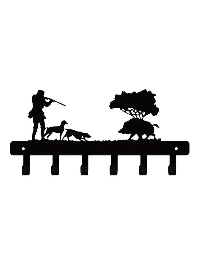 Black Wall Mounted Hunter Hook For Towels Keys In Bedroom Living Room Office - Image 1