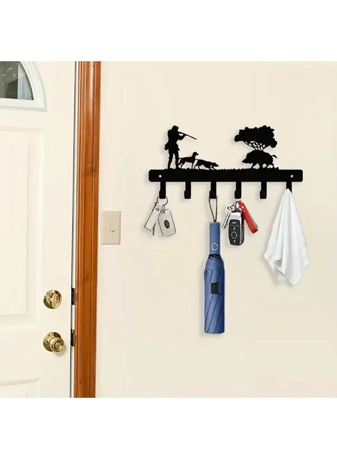 Black Wall Mounted Hunter Hook For Towels Keys In Bedroom Living Room Office - Image 3
