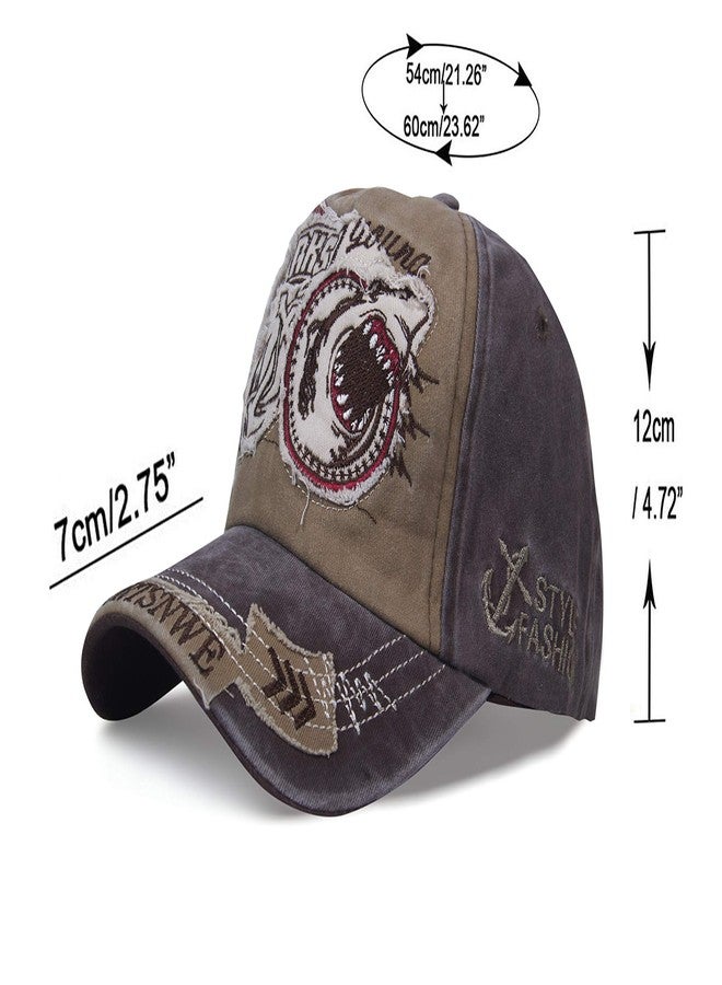 Aavjo , Denim Sharks Design Cotton Stylish Cap for Men Women (Fit to Head Size - Approx 54CM to 60CM) (Light Brown) - Image 2