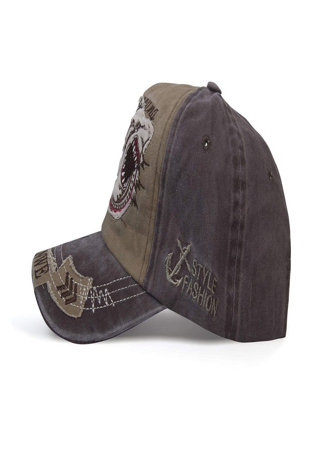 Aavjo , Denim Sharks Design Cotton Stylish Cap for Men Women (Fit to Head Size - Approx 54CM to 60CM) (Light Brown) - Image 3