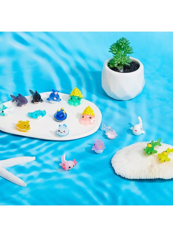 Juexica 17 Pcs Miniature Ocean Themed Resin Axolotl Marine Animals Figurines Aquarium Ornaments Mini Sea Figures For Fish Tank Decorations Birthday Party Favor Garden Fairy Accessory - Image 4