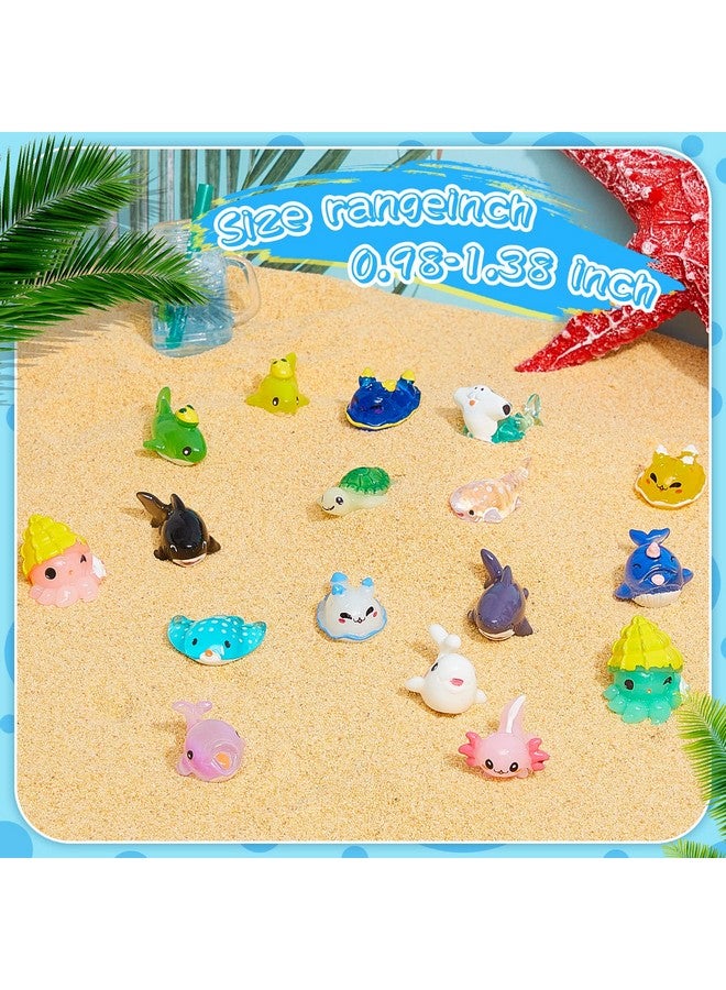 Juexica 17 Pcs Miniature Ocean Themed Resin Axolotl Marine Animals Figurines Aquarium Ornaments Mini Sea Figures For Fish Tank Decorations Birthday Party Favor Garden Fairy Accessory - Image 3