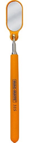 MAG-MATE 315HVO Telescoping Rectangular Glass Inspection Mirror, 2" x 1" Glass Telescoping Mirror with Collapsible Stainless Steel Shaft, Comfortable Grip, 36" Extended Length, Hi-Viz Orange - Image 5