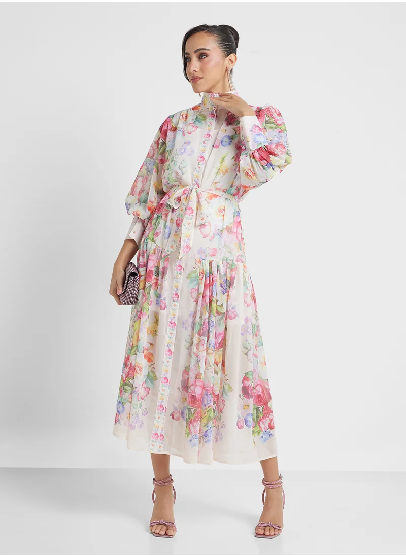 خزانة Floral Print Dress