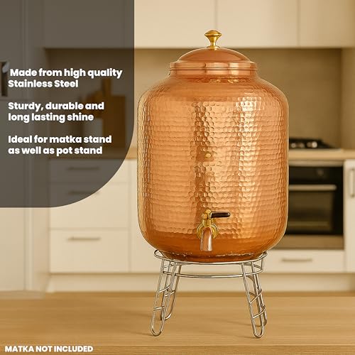 Zepdos Stainless Steel Matka Stand for Kitchen | Pot Stand for Kitchen | Water Dispenser Stand | Thermosteel Stand - Image 4